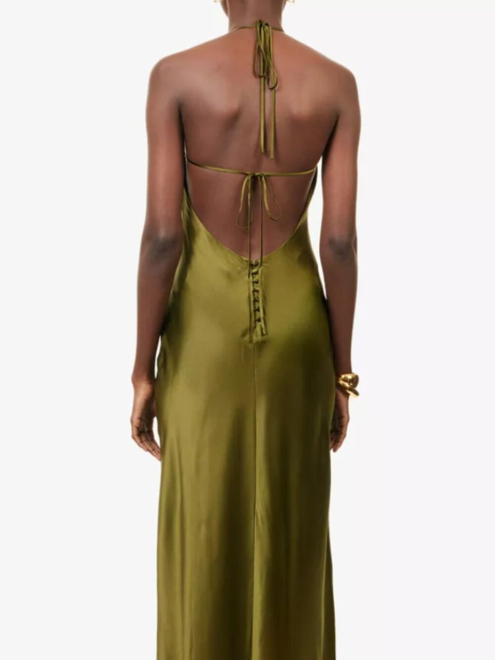 NWET Reformation Jeany Silk Dress Moss Garden Size L - Picture 6 of 7